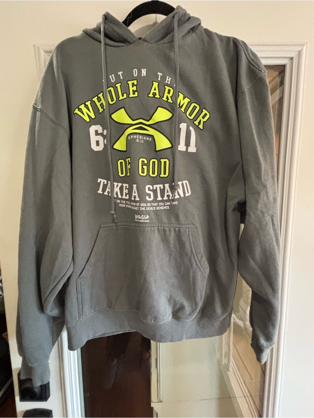 LG Gray Hoodie with Neon Yellow Graphic Logo